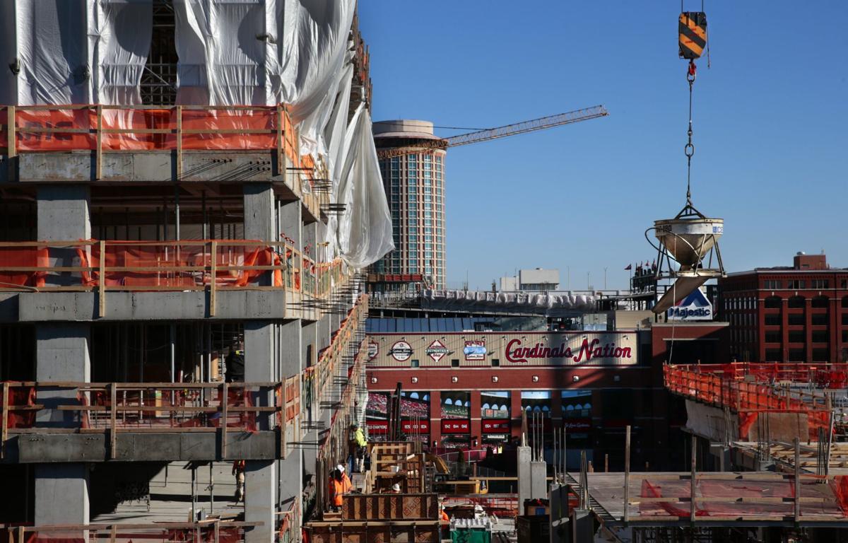 New Ballpark Village buildings rising downtown