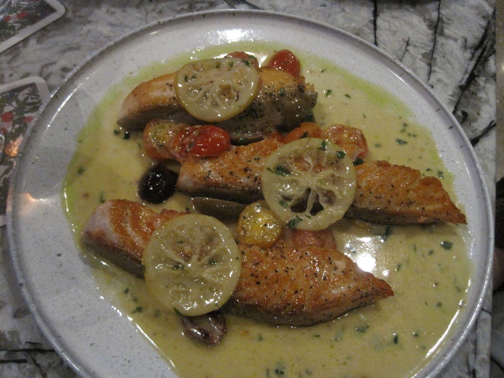 Train Shed S Tuscan Salmon Pairs Olives Grapes Lemon Cream Sauce With Fish Food And Cooking Stltoday Com