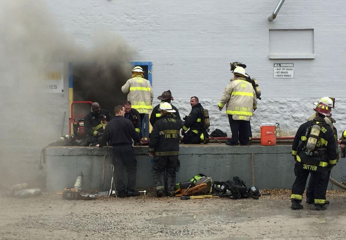 St. Louis firefighters fight a warehouse fire
