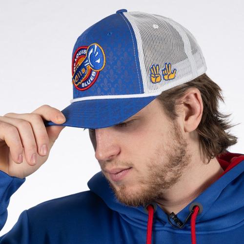 Blues launch new hat line designed by forward Jake Neighbours