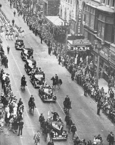 Parade honoring Navy flying ace Edward "Butch" O'Hare, 1942