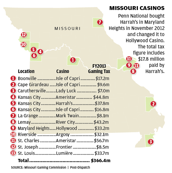 Casinos In Missouri Map Missouri's casino industry turns 20, but is it a winner? | St 