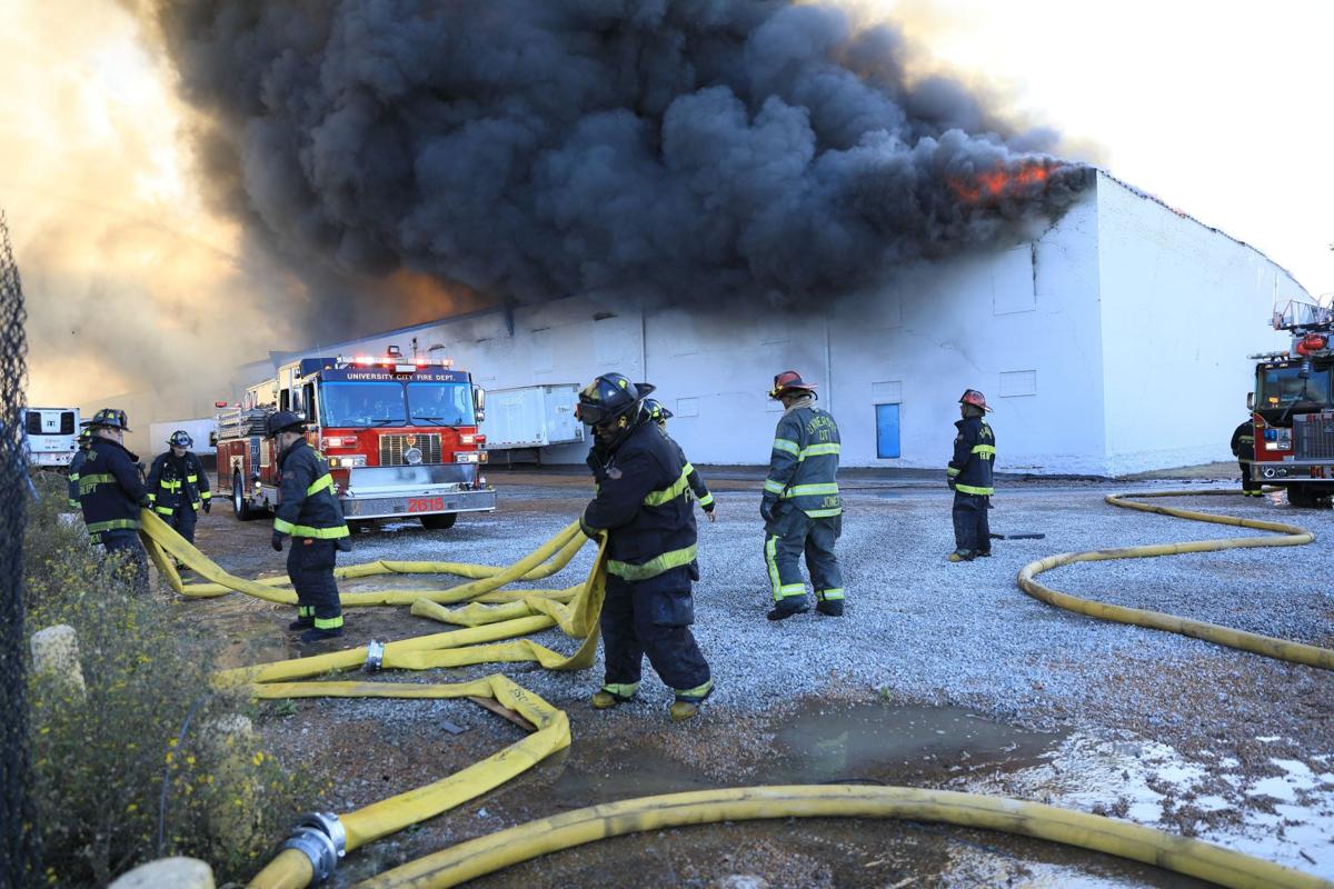 Five alarm warehouse fire in St. Louis