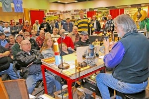 Huge crowd enjoys seeing the sawing at St. Louis Woodworking Show