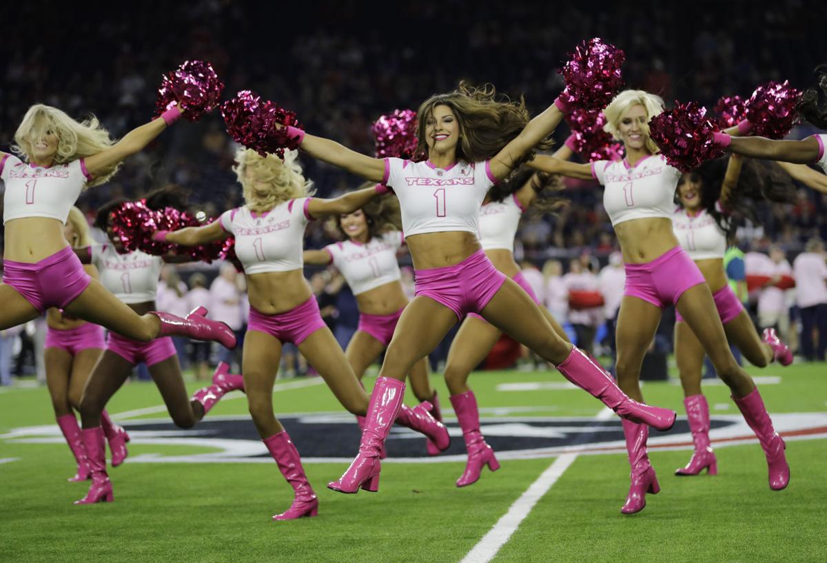 Scenes From The Sidelines Nfl Cheerleaders Wear Pink For October Nfl