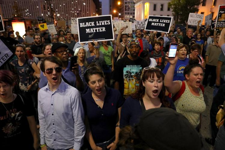 Protesters march in downtown St. Louis