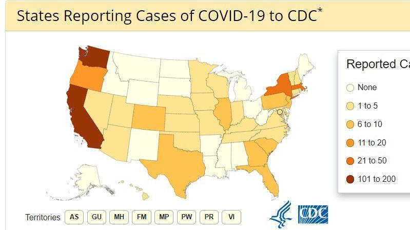Cdc Coronavirus Map Today