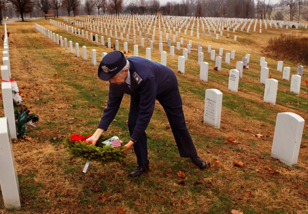 Holiday wreaths at Jefferson Barracks honor those who served