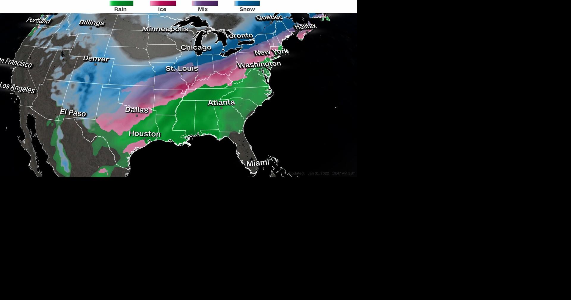 The next winter storm takes aim at the South, while the Northeast digs