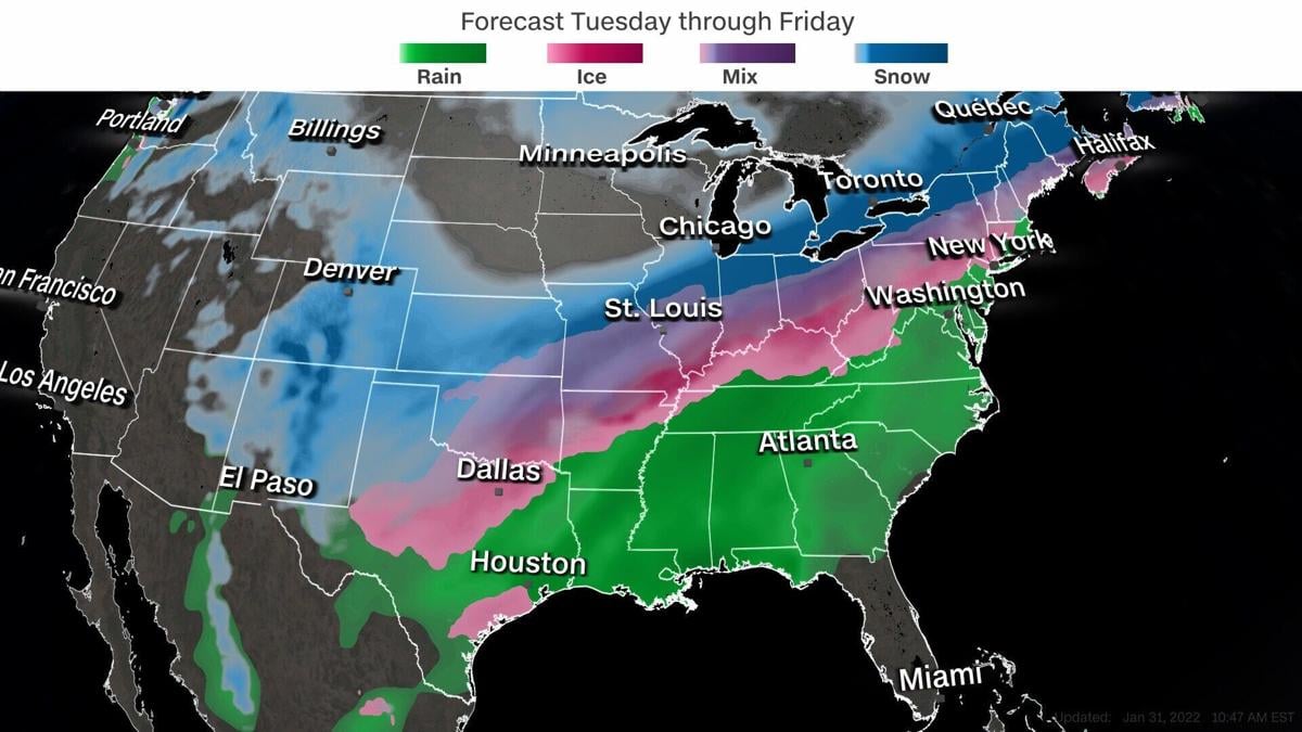 The next winter storm takes aim at the South, while the Northeast digs