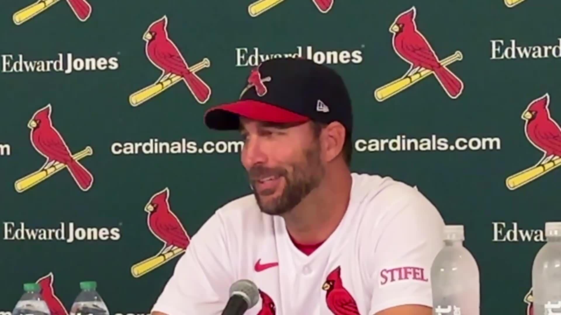 Up there hackin': Adam Wainwright gets to bat in lopsided game Friday