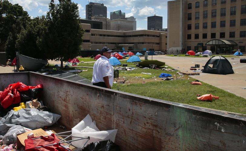 Tent camp in Interco Plaza still standing