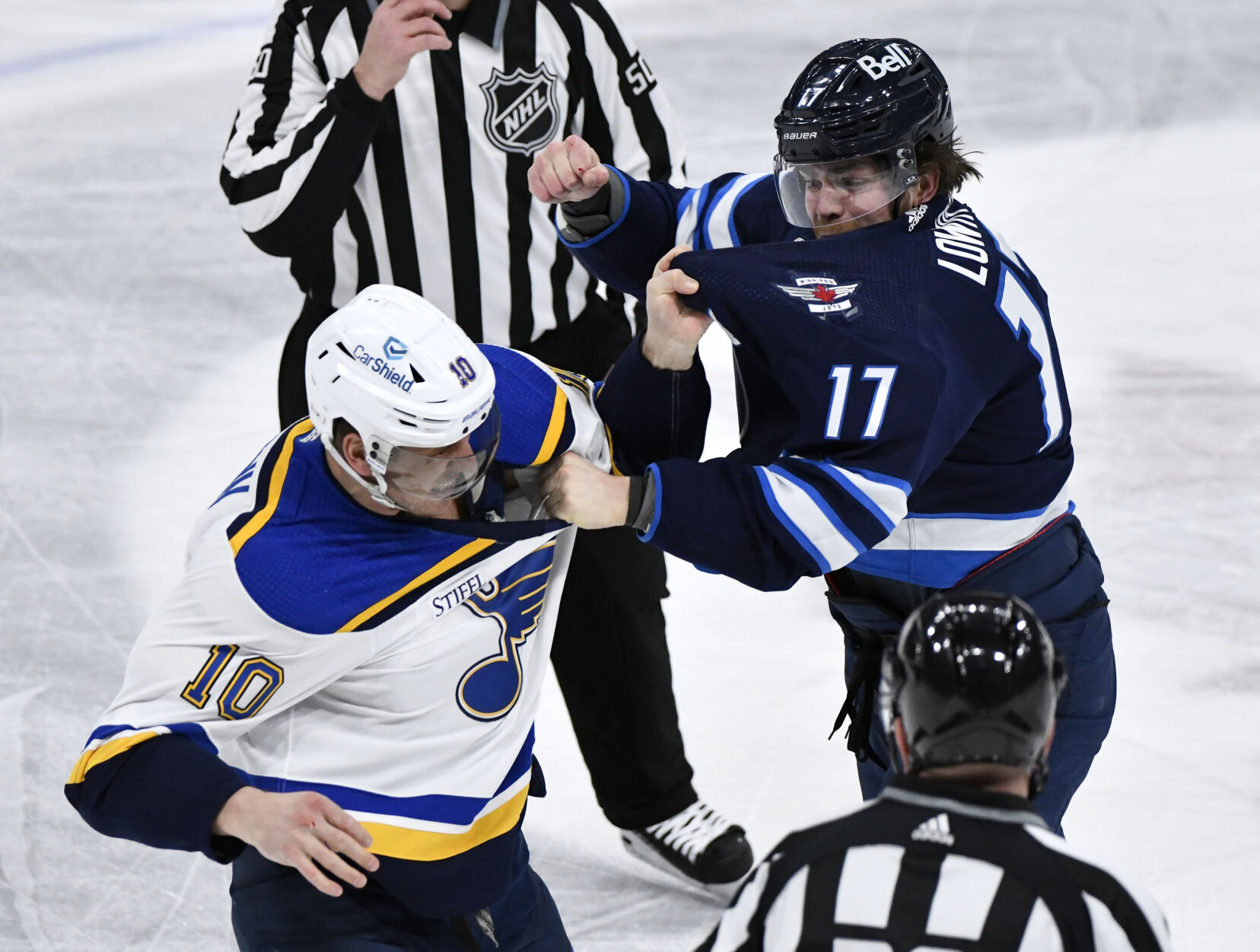 Blues drop 5th game in their past 7 with 4 2 loss in Winnipeg