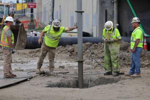 Downtown St. Louis sinkhole nearly filled but still needs repairs. I-44 remains closed.