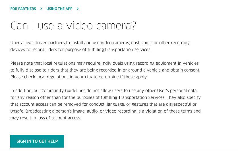 Uber and Lyft Confirm Ban on Recording and Broadcasting Videos of Passengers