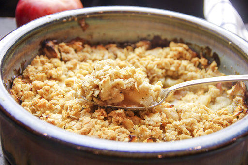 Apple crumble is an ideal way to capture rich pie taste