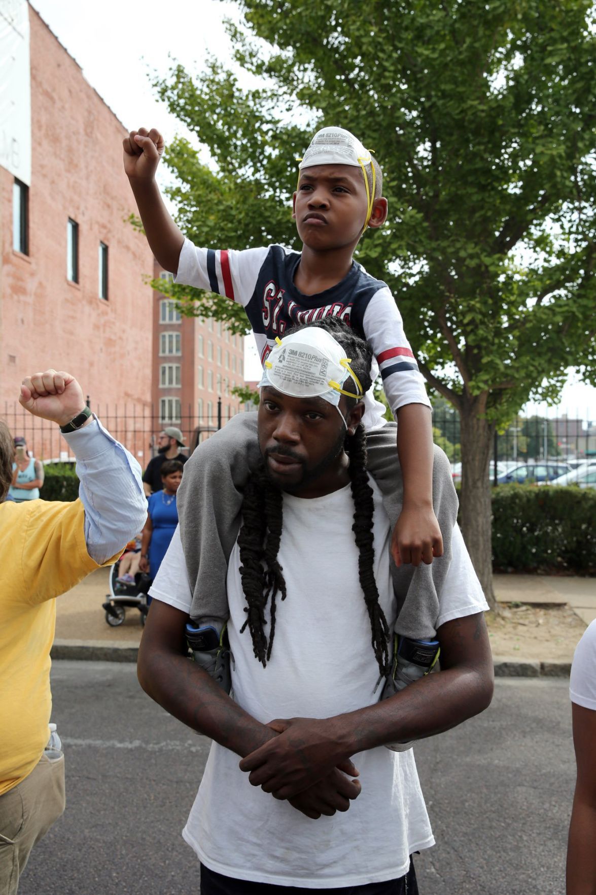Protesters on Sunday, Sept. 17, 2017