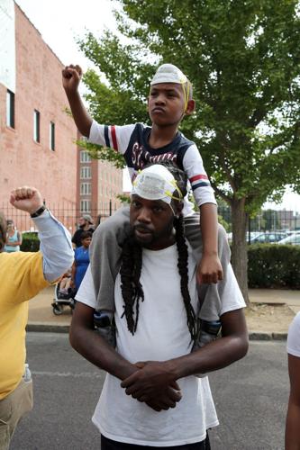 Protesters on Sunday, Sept. 17, 2017