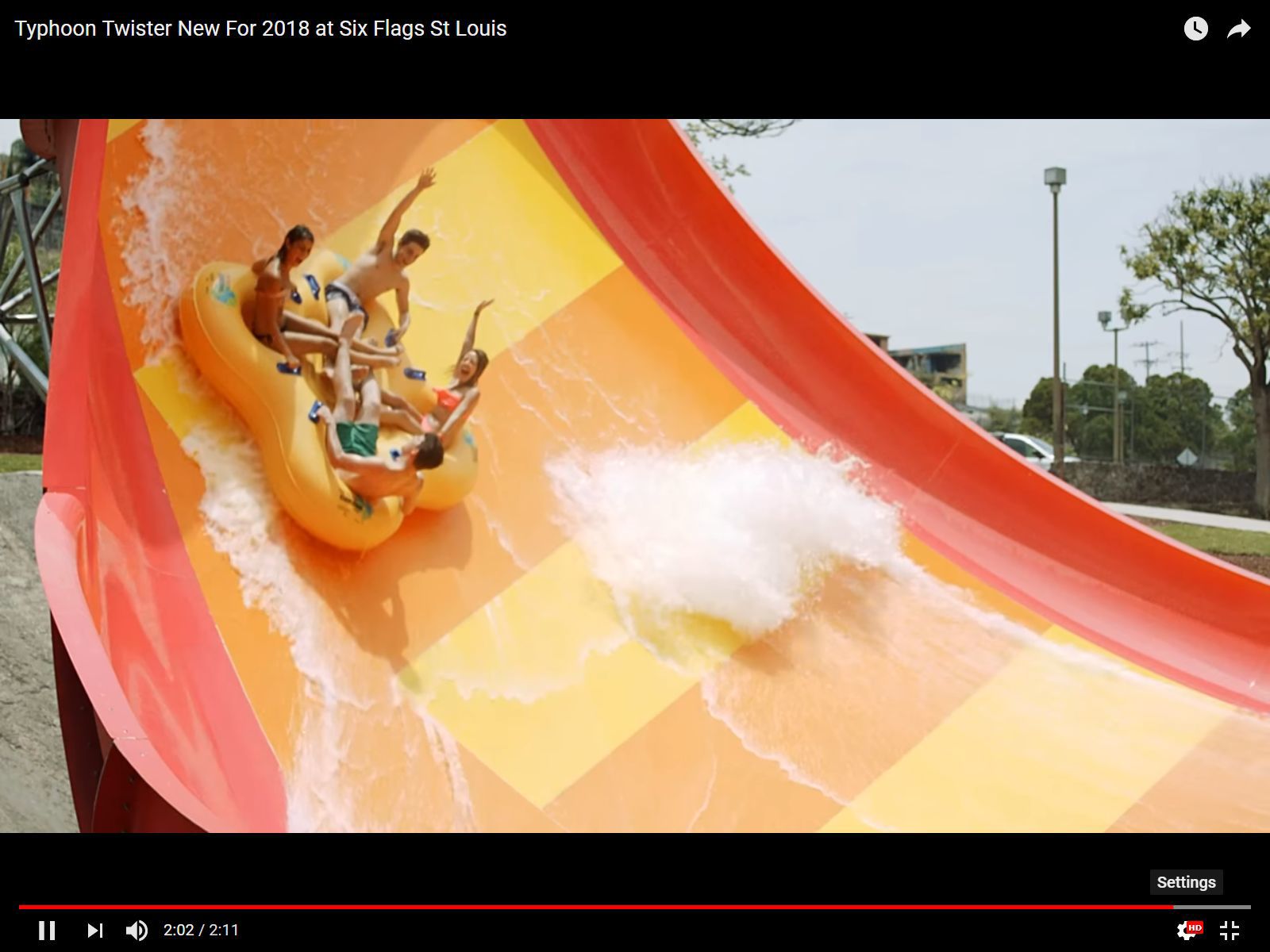 new typhoon twister water slide at six flags in eureka closed after water slide video