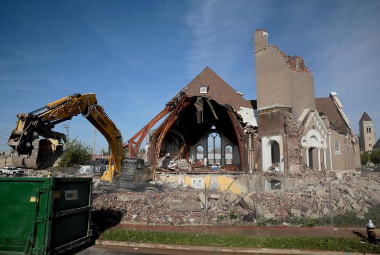 Tornado-damaged Christian Centennial Church razed