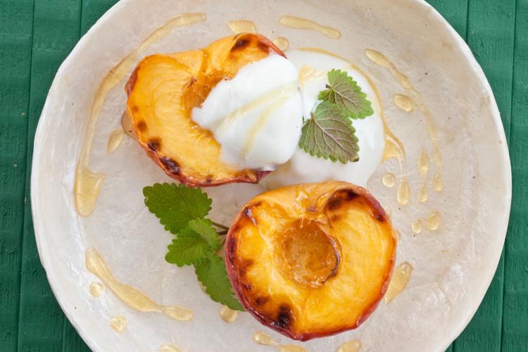 Honey-Lime Grilled Peaches with Yogurt and Nuts