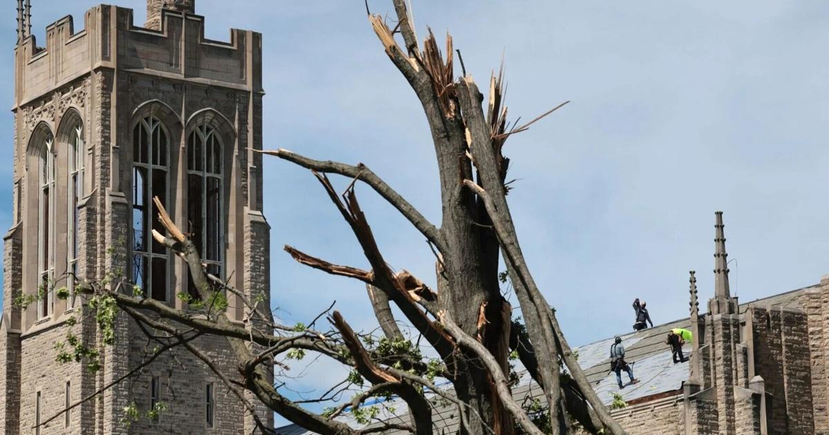 Einwohner von Clayton bis Nord-St. Louis begutachten Schäden nach Tornado