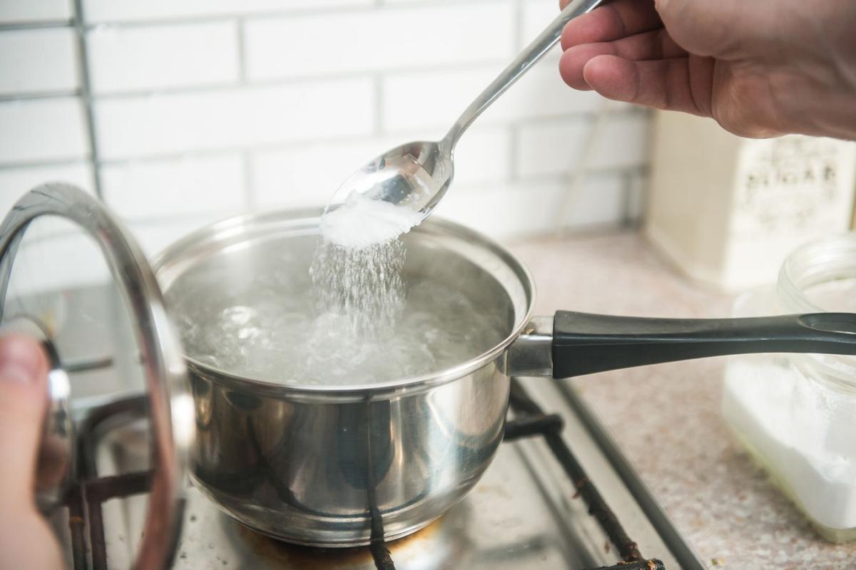 salted boiling water