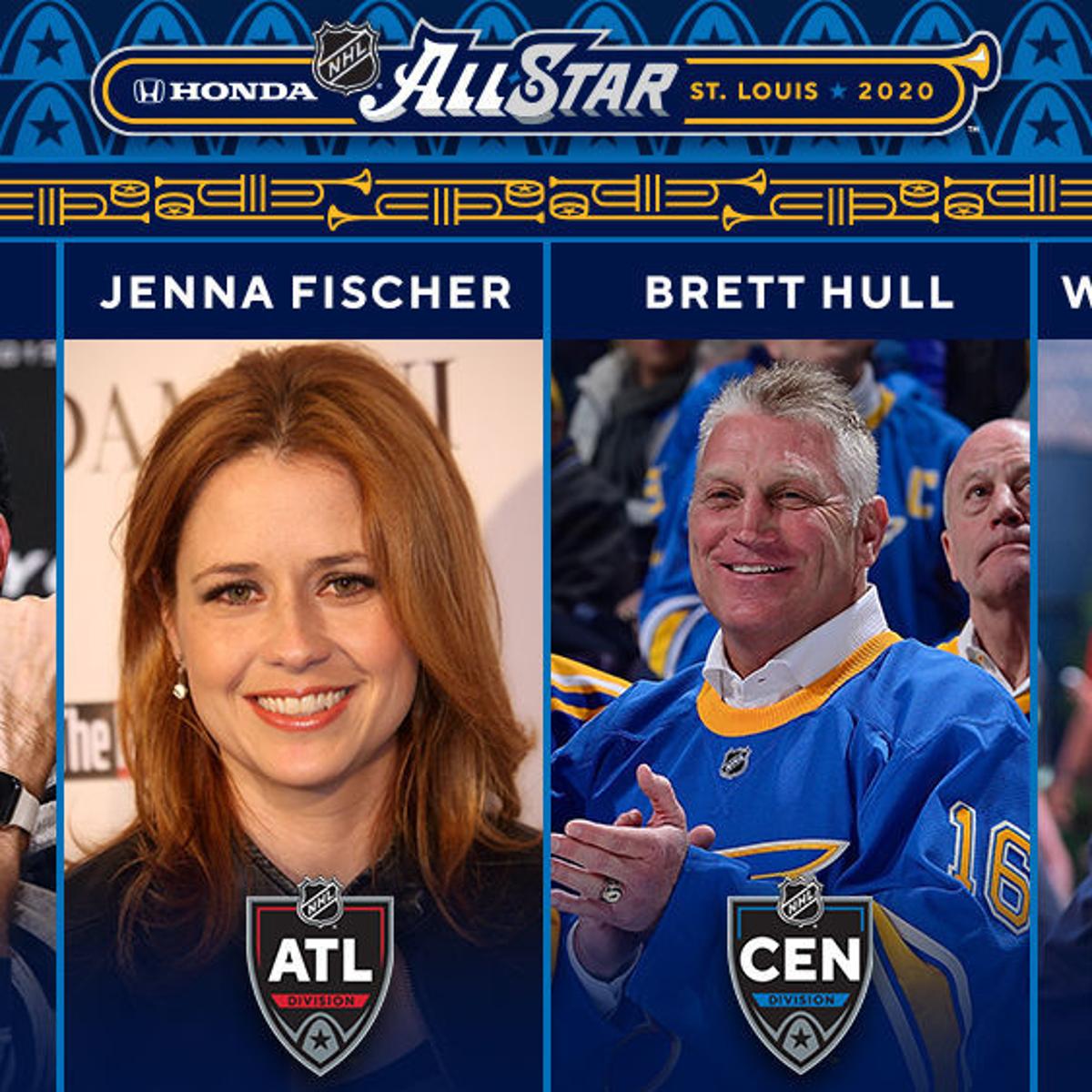 Jon Hamm Jenna Fischer Brett Hull And Wayne Gretzky Are Nhl