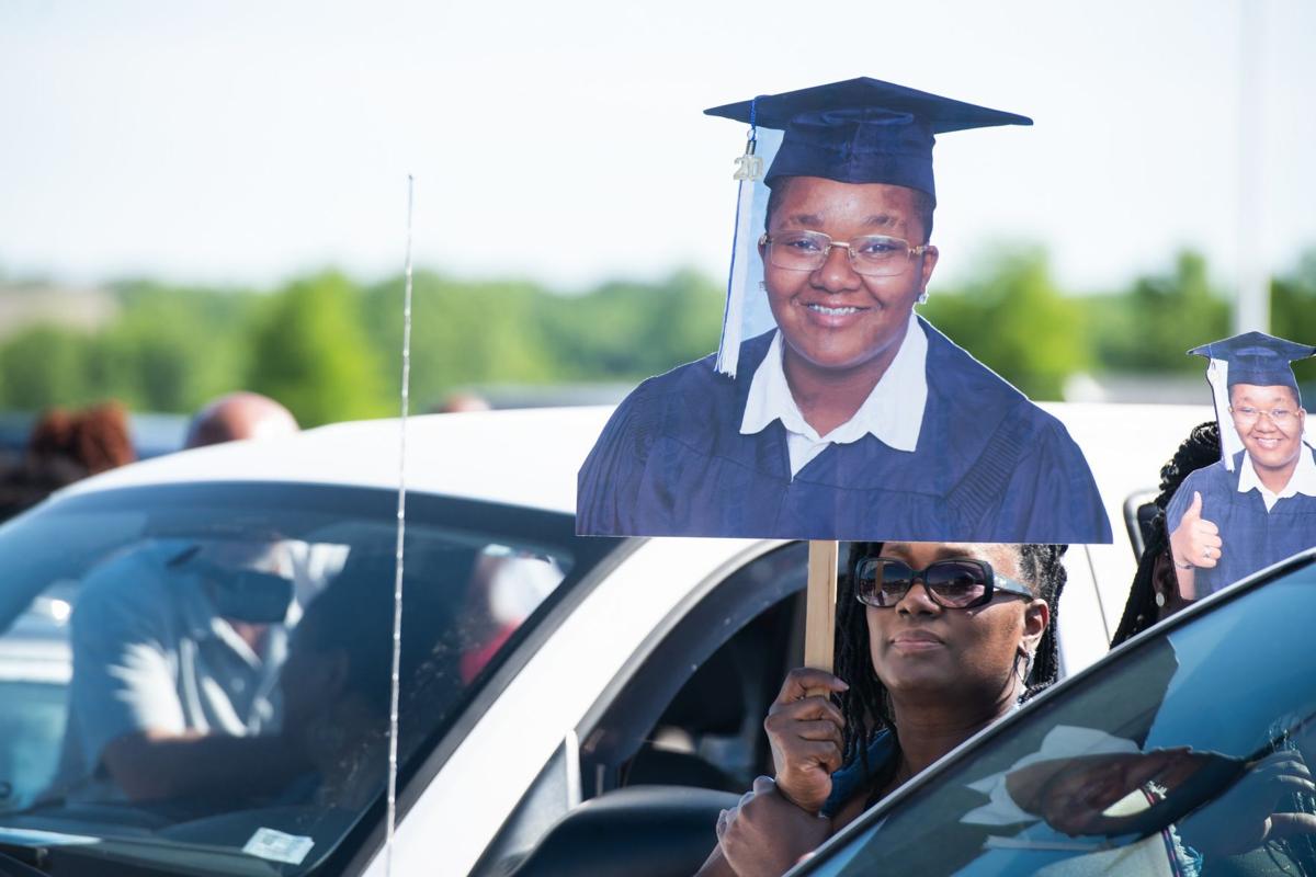 The class of 2020 at McCluer North stars at the drivein