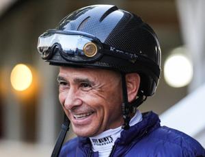 Veteran jockey and two-time Kentucky Derby winner Mike Smith will pilot 2026 Kentucky Derby hopeful So Happy. April 24, 2026.