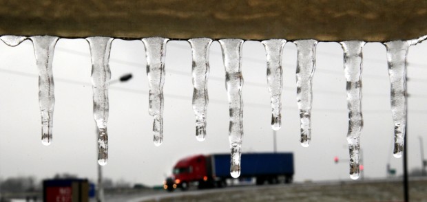Winter storm slows truckers in Foristell