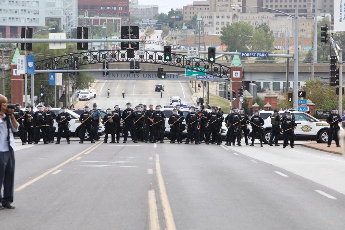 Protesters on Sunday, Sept. 17, 2017