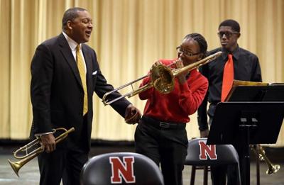 Wynton Marsalis visits Normandy High School