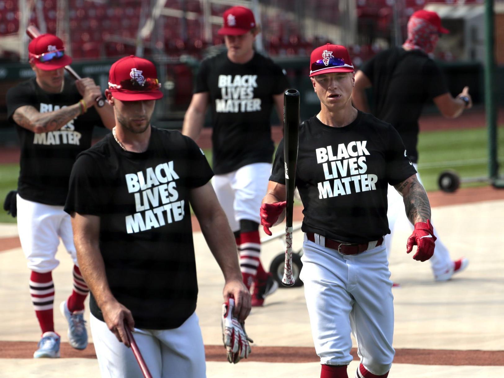 Cardinals Take A Unified Stand By Wearing Black Lives Matter Shirts Not Kneeling Derrick Goold Bird Land Stltoday Com Cardinals Take A Unified Stand By Wearing Black Lives Matter Shirts Not Kneeling Derrick Goold Bird Land Stltoday Com