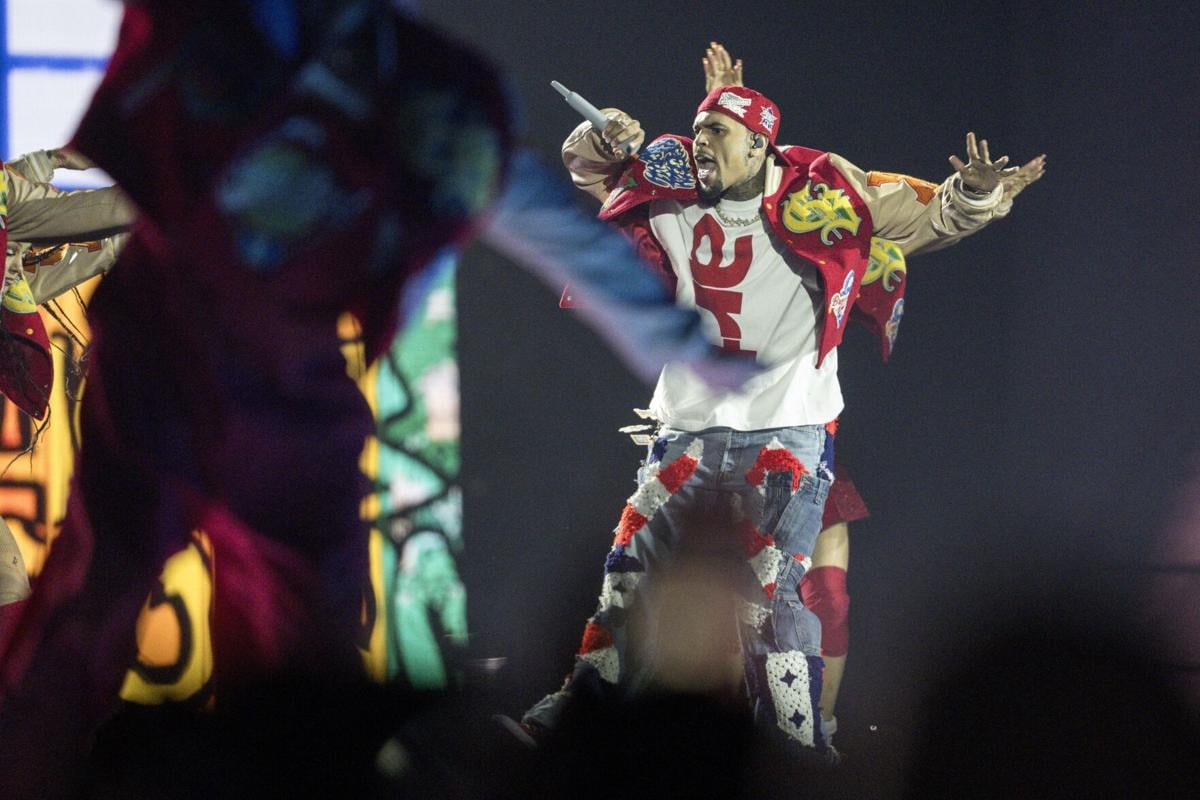 Chris Brown performs at the Dome at America's Center