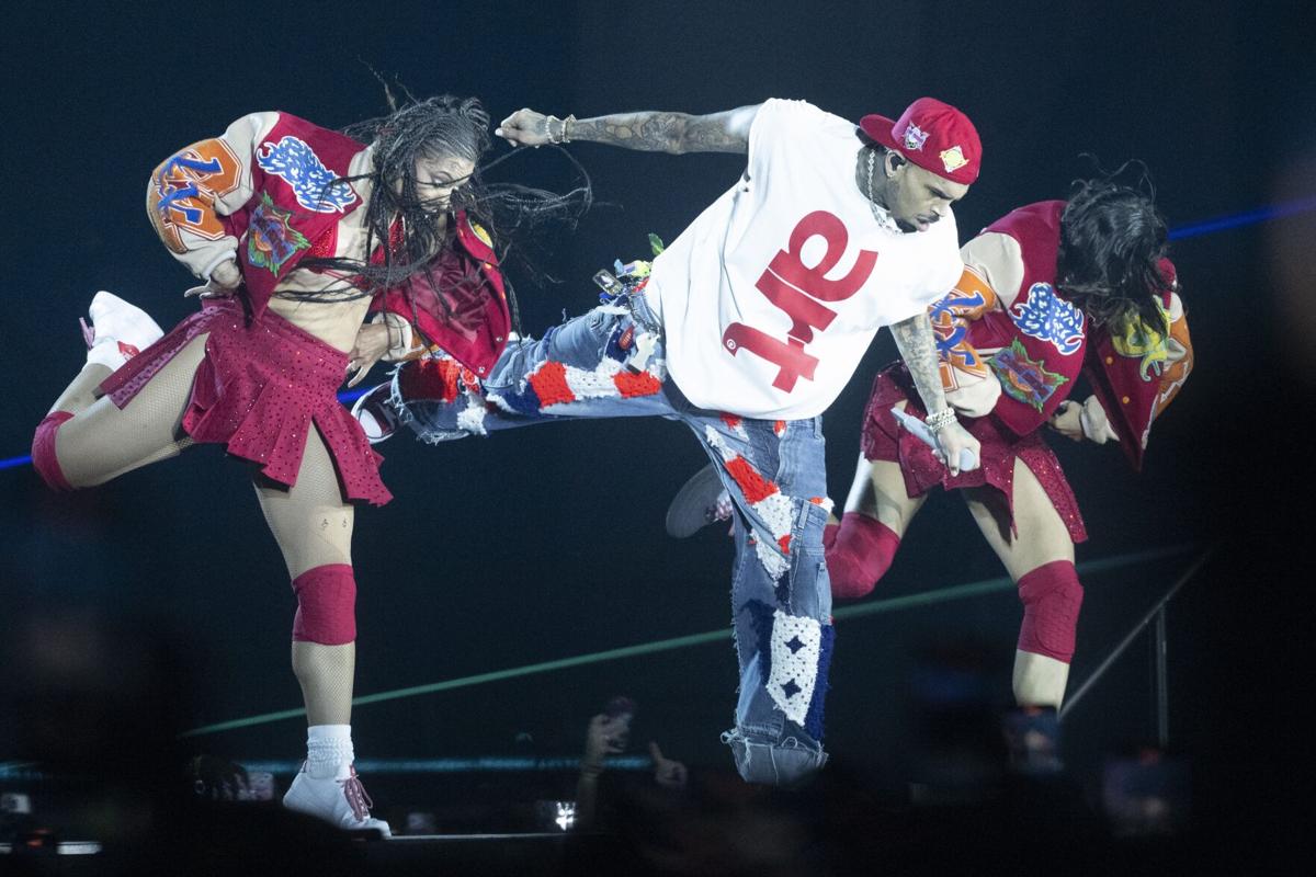 Chris Brown performs at the Dome at America's Center
