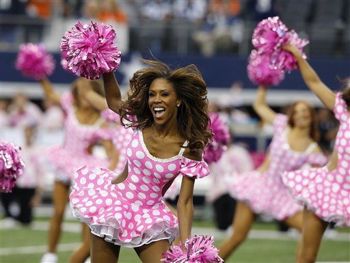 Dallas Cowboys Cheerleaders Breast Cancer Awareness Halftime