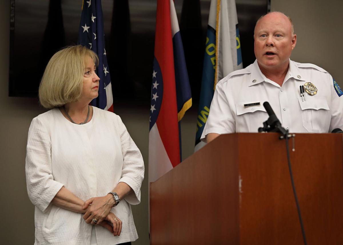 Press conference at St. Louis Police headquarters about protest