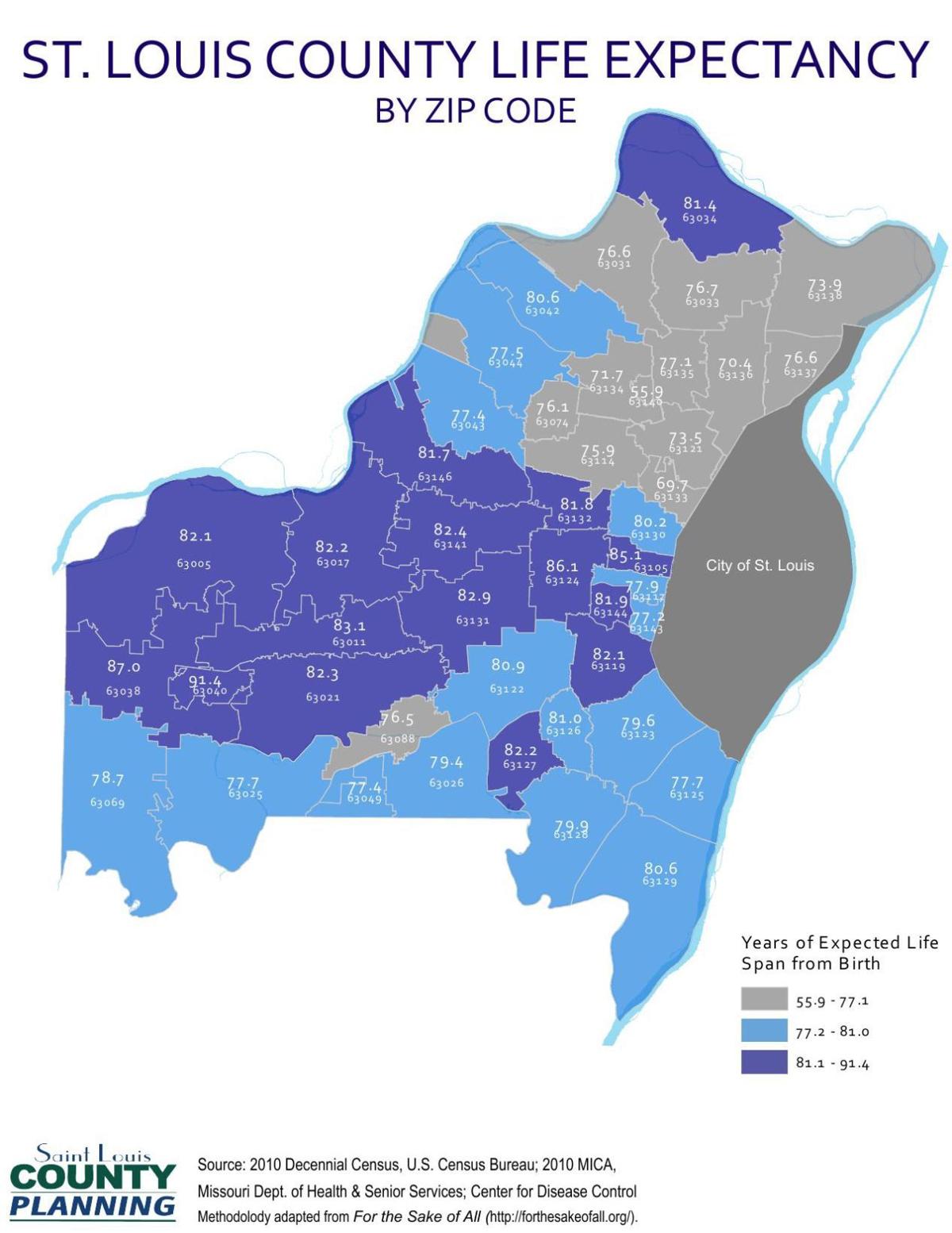 Life Expectancy In St Louis Depends Greatly On Geography Health