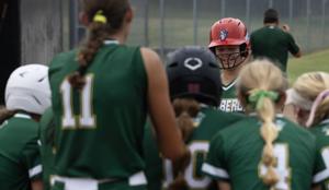 Kendall Martin talks with the media after Lindbergh's 4-3 victory over Lafayette