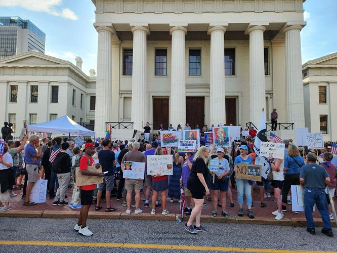 Protest outside Old Courthouse