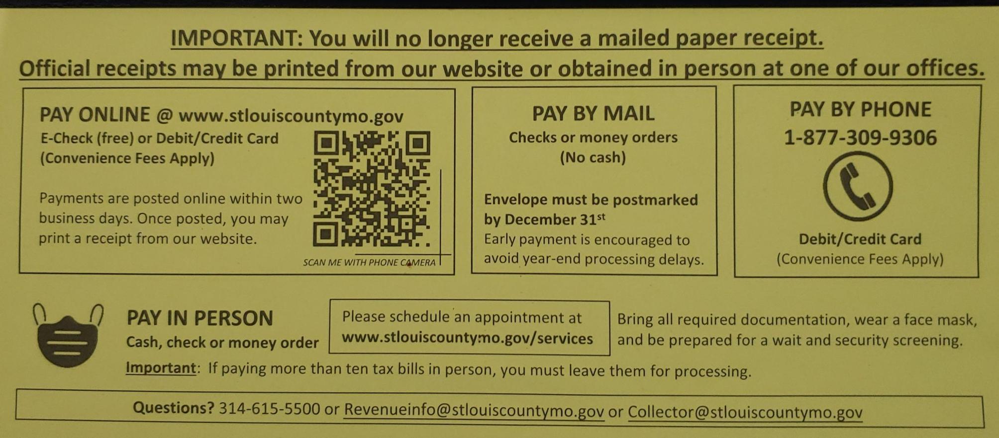 St. Louis County directs residents to go online for property tax receipts