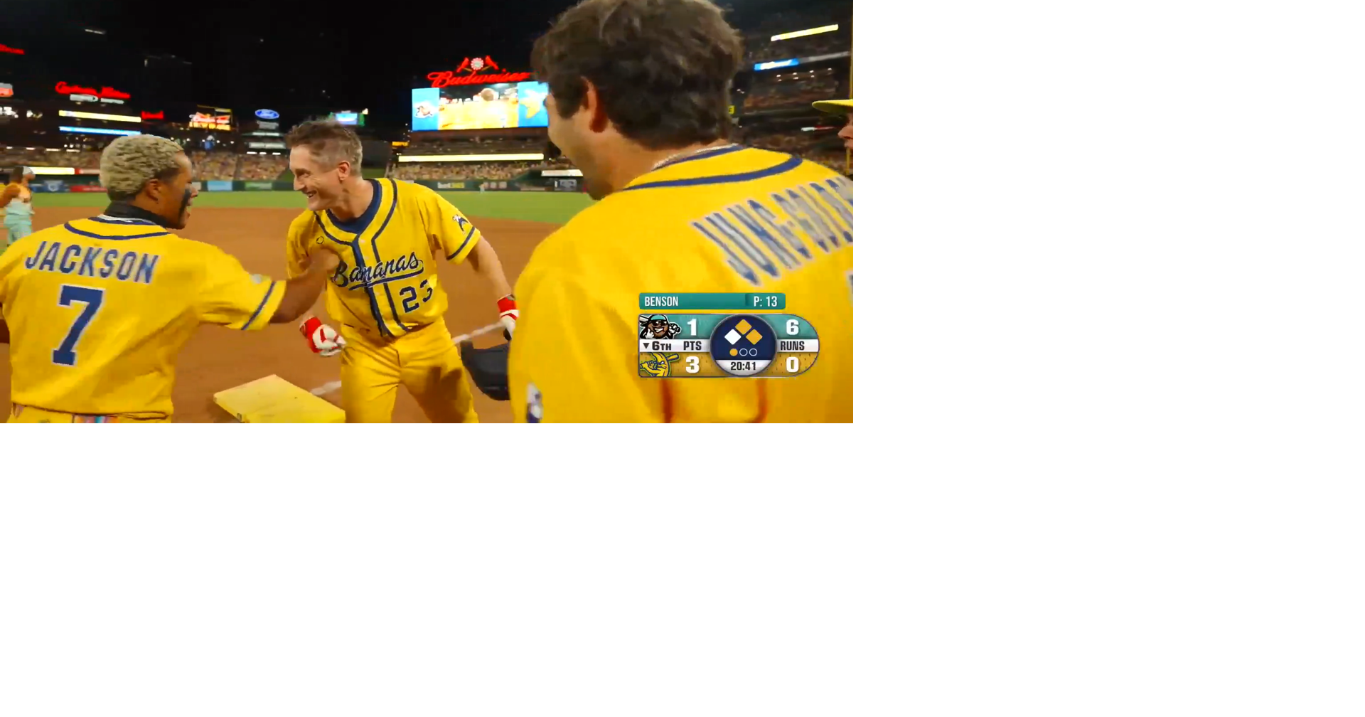 Watch David Freese knock one more Busch Stadium hit, this time with Savannah Bananas
