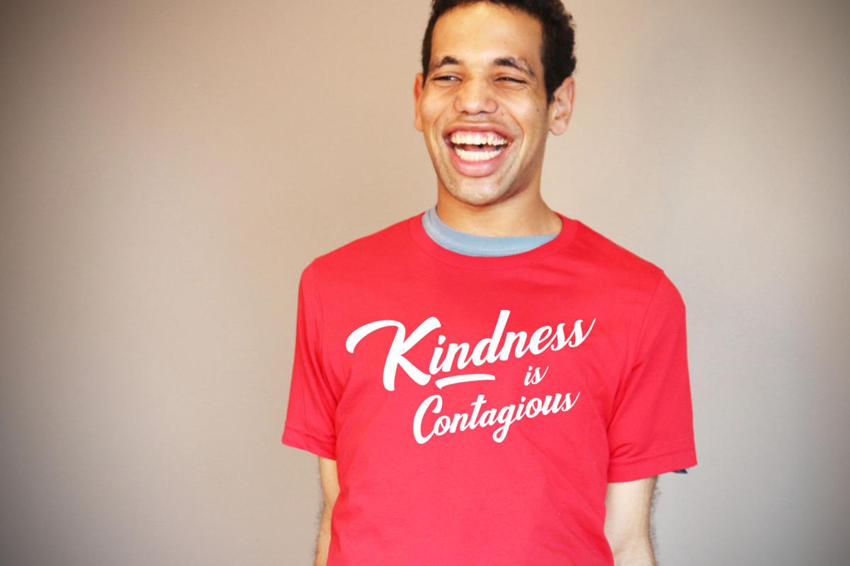 Marshall models BCI's new Kindness is Contagious T-shirt