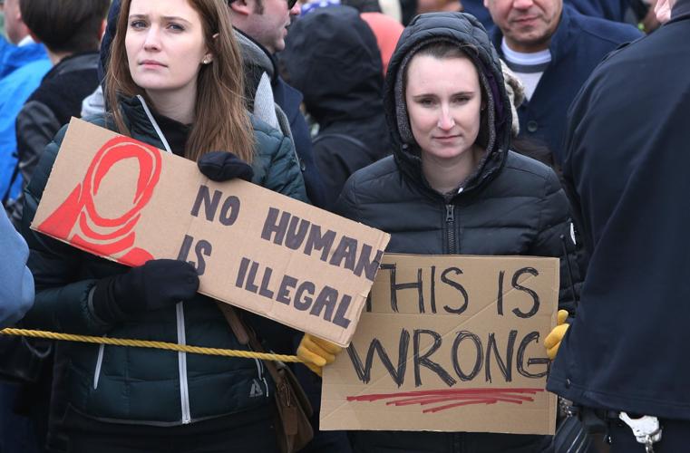 Protesters converge on Lambert over Trump policies