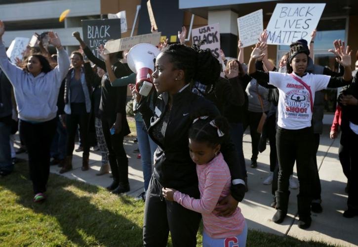 Protests around Eager Road and Hanley Road shopping district