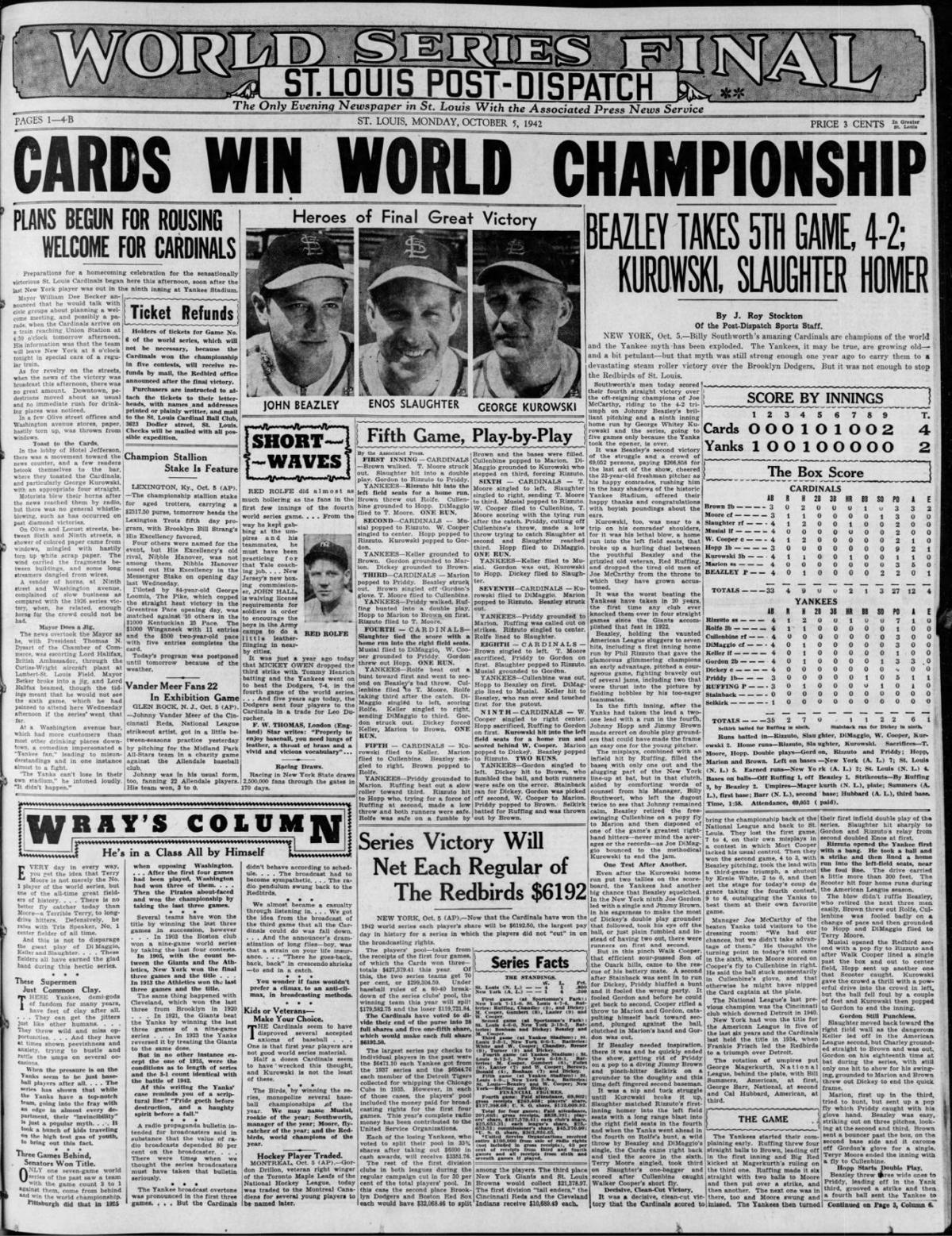 Oct. 5, 1942: Cardinals Win World Series | Post-Dispatch Archives | 0