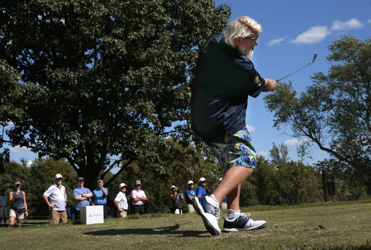 September 10, 2022: Golfer John Daly honor the host city by wearing his St.  Louis Cardinals pants during the second round of the Ascension Charity  Classic held at Norwood Hills Country Club in Jennings, MO Richard  Ulreich/CSM (Credit Image: © Richard