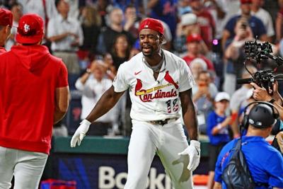 Jul 13, 2026; Philadelphia, PA, USA; �����Ӱ�ԭ�� Cardinals right fielder Jordan Walker (18) celebrates after winning the  home run derby at Citizens Bank Park. Mandatory Credit: Eric Hartline-Imagn Images