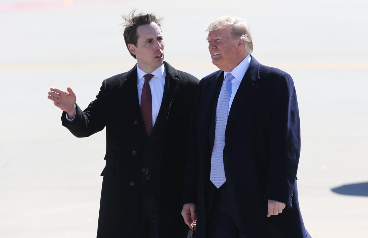 President Trump arrives at Lambert